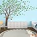 Large Tree Blowing in The Wind Tree Wall Decals Wall Sticker Vinyl Art Kids Rooms Teen Girls Boys Wallpaper Murals Sticker Wall Stickers Nursery Decor Nursery Decals (Brown and Green)