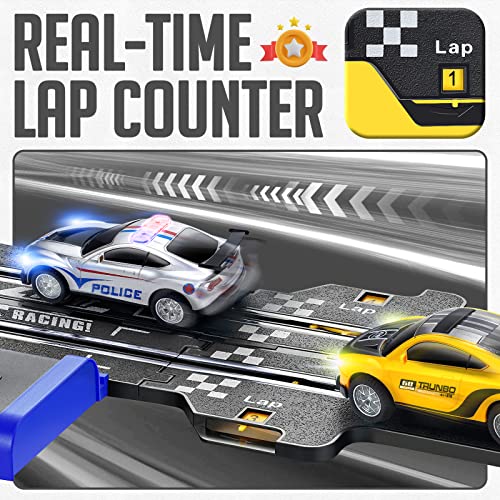 Slot Car Race Track Sets for Boys Include Counter and Toy Cars
