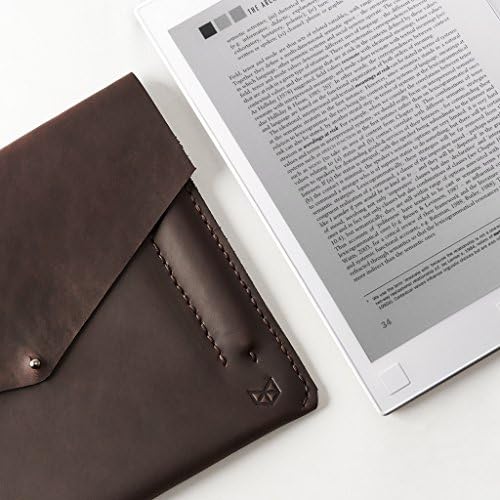 Dark Brown Leather Remarkable Tablet Folio, Handstitched Case With Marker Holder, Paper Tablet Sleeve. Custom Monogrammed Gifts For Him.
