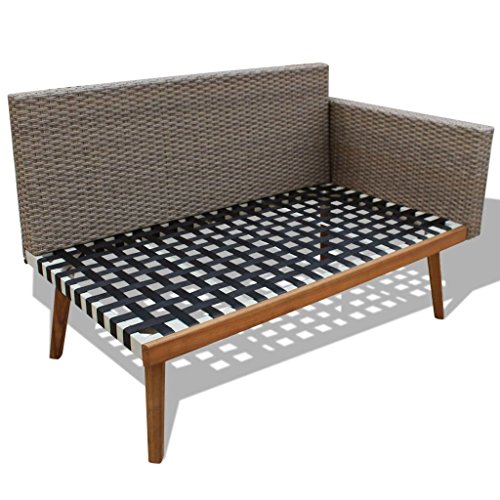 vidaXL Garten Sofagarnitur 4-TLG. Poly Rattan Grau Gartensofa Gartenmöbel Set – Bild 6