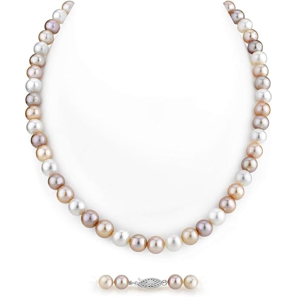 Amazon.com: The Pearl Source 7.0-7.5mm Freshwater Pearl Necklace