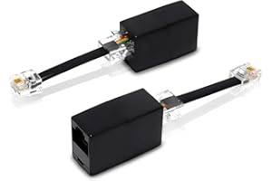 RetailAndBulk (2 Pack) Phone Jack to Ethernet Adapter RJ45 Female to RJ11 Male for Landline Telephone Service