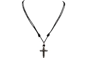 BlueRica Wrapped Cross on Adjustable Cord Necklace