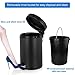 H+LUX Round Mini Trash Can with Lid Soft Close, Bathroom Trash Can with Removable Inner Wastebasket, Fingerprint Resistance, 0.8 Gallon/3 Liter, Black