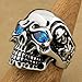 LINSION 316L Stainless Steel Blue CZ Eyes Titan Skull Mens Boys Biker Rock Ring 3A201 (15)