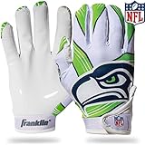 Franklin Sports Youth Football Receiver Gloves For Kids, NFL Team Logos and Silicone Palm