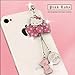 IP447-B New Hot Pink Bow Hello Kitty Cat Anti Dust Plug Cover Charm for iPhone Android