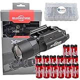 SureFire X300 Ultra X300U-B High Output 1000 Lumen LED WeaponLight Black with 12 Extra CR123A Batteries and 3 Lightjunction Battery Cases