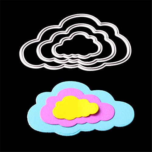 Dream_light Metal Cutting Dies, Embossing Dies Stencil Template Mould for DIY Scrapbooking Photo Album Paper Card Making Craft Wedding Party Decoration DIY Gift, Die-Cuts (Three Clouds)
