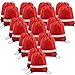 BeeGreen 20 Pieces Red Drawstring Backpacks Bags Bulk, String Bags Reflective Cinch Sack, DIY Blank Drawstring Bags for Women and Men
