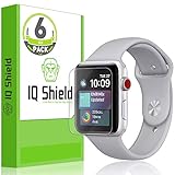 IQ Shield Screen Protector Compatible with Apple Watch (42mm S1, S2, S3)(6-Pack)(Ultimate) Anti-Bubble Clear Film