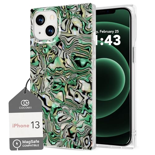 COCOMII Rectangle Case for iPhone 13/iPhone 14, Compatible with MagSafe, Jade Opal