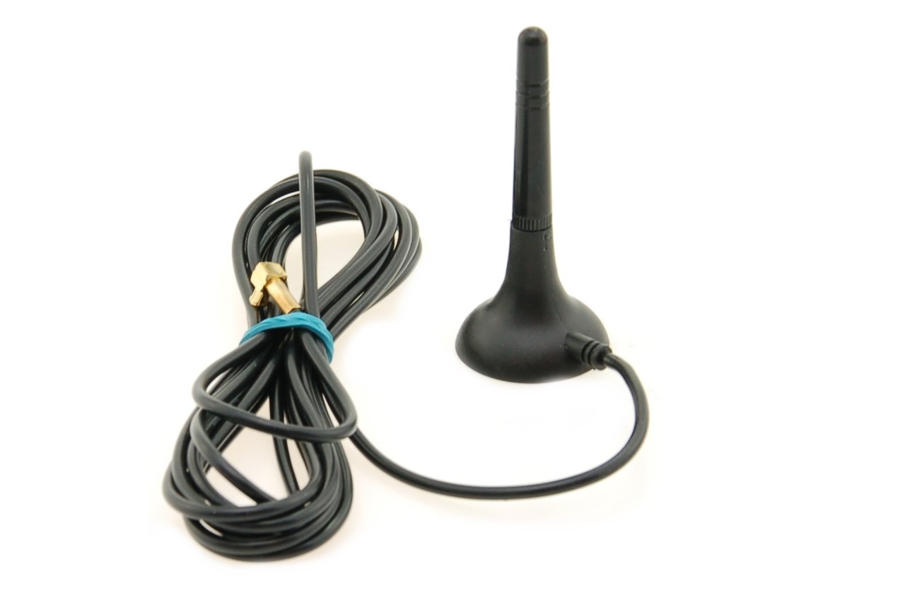 Alda PQ Antenna with magnetic stand for 2G (GSM), 3G (UMTS), 4G (LTE) with MCX/M-RA plug and 2.5m (2.73 yd) cable 2.2 dBi gain