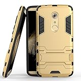 Axon 7 Case, ZTE Axon 7 Case, MicroP(TM) Dual Layer Armor Hard Slim Hybrid Kickstand Phone Cover Case for ZTE Axon 7 (Golden Kickstand Case)