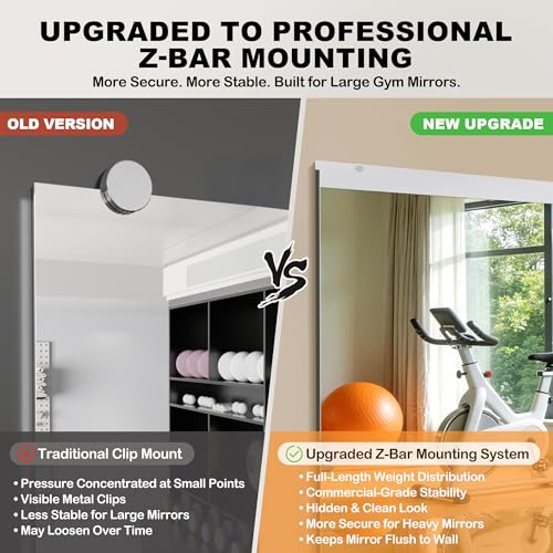 Inbenioso 84''x46'' Exercise Mirror for Home Gym Full Length, Garage Gym Wall Mirror, Large Workout Mirrors Frameless Tempered Glass for Gym, Yoga, Bedroom, Dance Studio, Living Room