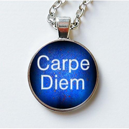 Quotation Pendant Carpe Diem Inspirational Quote Necklace Seize The Day Motivational Gift - Earrings Also Available