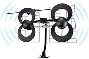 Antennas Direct ClearStream 4V Indoor Outdoor TV Antenna, UHF VHF, Multi-Directional, 70+ Mile Range, 4K 8K UHD, NEXTGEN TV – w/ 20-inch Mast (Black)