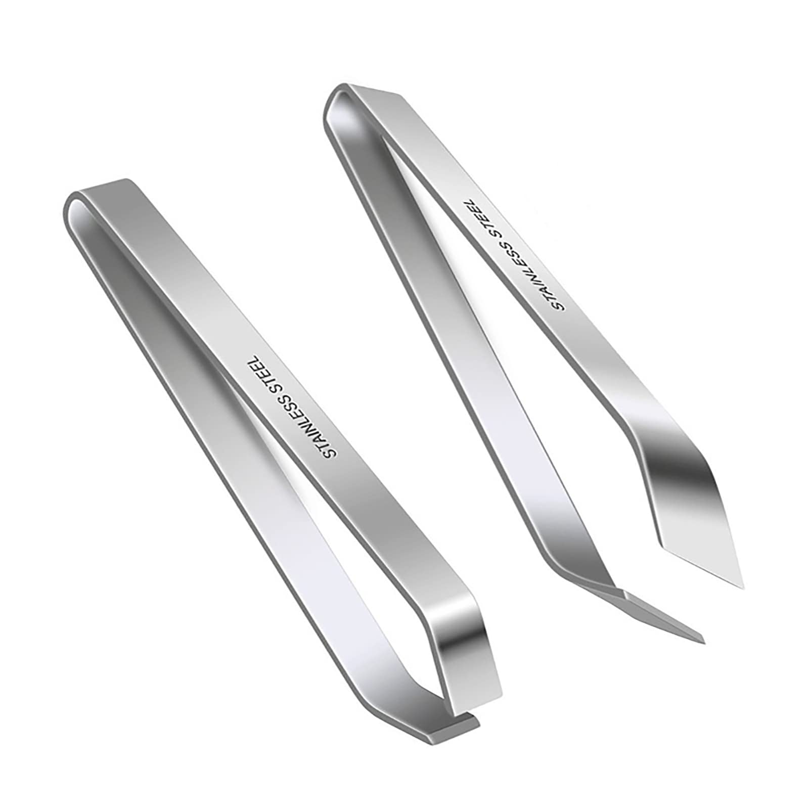 WUDQIJI Bone Tongs Bone Tweezers Pack of 2 Fish Bone Tongs Fish Tongs Kitchen Tweezers Herringbone Remover Fish Bone Clip Professional Oblique and Flat for Debeburring