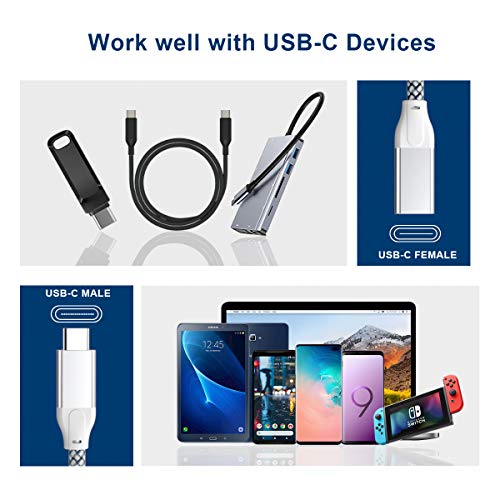 Basesailor USB C Extension Cable 0.65FT 2Pack,Short Type C 3.1 Gen2