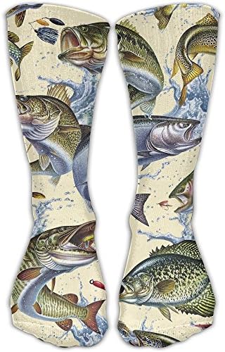 Unisex Tube Socks Crew Cream Fish Painting Soccer Comfort Over The Calf Stockings For Sport And Travel