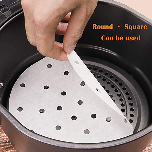 Square perforated parchment paper for Air Fryer, Pans, Bamboo Steamer