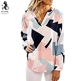 Clearance!!! Pengy Womens V Neck Long Sleeve Shirts Tops Blouse (XL, Blue)