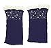Adorable Beaded Short Leg Warmers / Boot Socks Topper Cuffs (Navy)