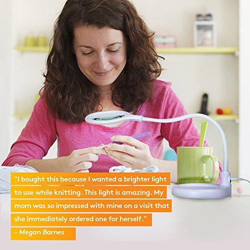 Brightech - LightView Flex 2 in 1 Version - SuperBright LED Magnifier Lamp with Clamp - Daylight Bright LED's - Energy-Saver with 1.75X Magnification (White)