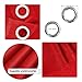 DWCN Red Curtains Faux Linen Country Modern Style Draperies 8 Grommets Window Curtain Panel 52x63 inch (set of 2 panels)Curtains for Kitchen/Dinning Room/Living Room