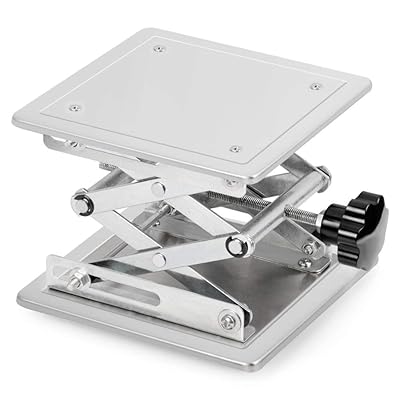 StonyLab 8"x8" Lab Scissors Jack, 200 x 200mm Stainless Steel Laboratory Support Jack Platform Lab Lift Stand Table, Expandable Lift Height Range from 85mm to 280mm, Support Weight 15KG