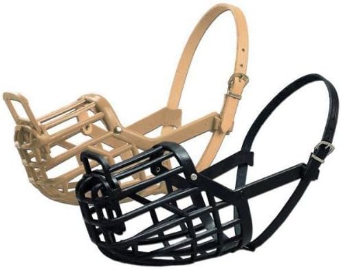 Leather Brothers Italian Basket Dog Muzzle, Size 6, Tan by Leather Brothers
