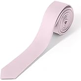 Puistr Skinny Ties Black Ties For Men and Women Solid Pure Color 1.58" (4CM) Plain Formal Slim Neckties
