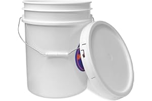ePackageSupply 5 Gallon Plastic Bucket with Airtight Lid I Food Grade Bucket | White | BPA-Free I Heavy Duty 90 Mil All Purpose Pail Reusable I Made in USA | 1 Count