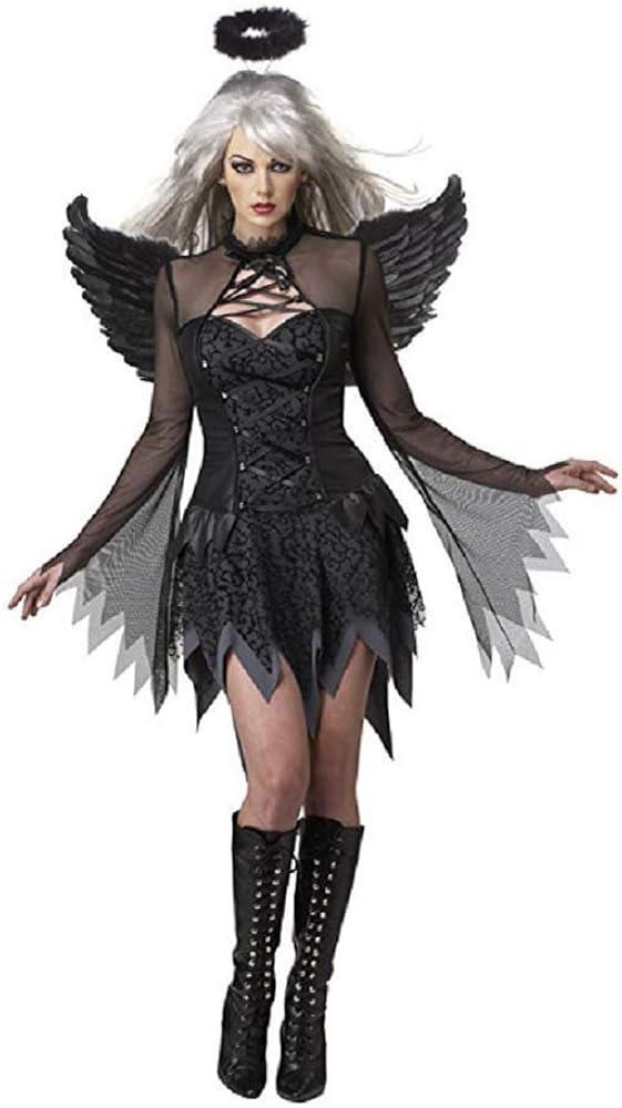 HONG SHENG Costumes Fallen Black Angel Demon Dress Costume-Cosplay Costume-Halloween costuem