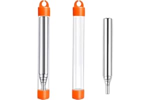 Loobas 2 PCS Fire Blower Pipe，Stainless Steel Collapsible Blow Tube Bellow Campfire Tools Pocket Bellows Bellowing Blowing Ai
