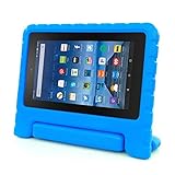 CreazyÂ® Kids Shock Proof EVA Handle Case Cover for Amazon Kindle Fire HD 7 2015 (Blue)