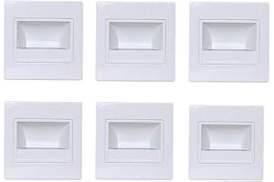 Dreamworth 6-Pack LED Corner Wall Lamp 85-265V Embedded LED Stairs Step Night Light LED Stair Wall Lighting for Hallway, Stairs, Closet, Bedroom and More