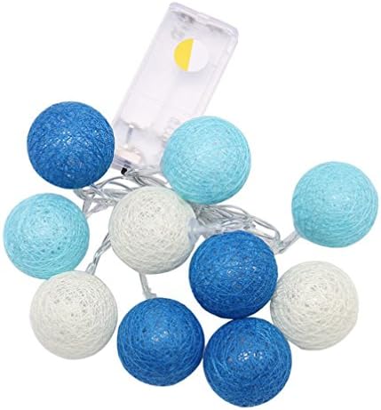 Ruhiku Wedding String Lights 1.3M 10LED Cotton Ball String Lights Party Wedding Christmas Decor Lights (blue)