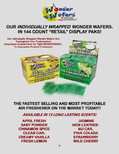 Super Wonder Wafers 144 CT Individually Wrapped Air Fresheners APRIL FRESH