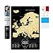 Silver Scratch Off Europe Travel Map - Premium Edition - 15.8