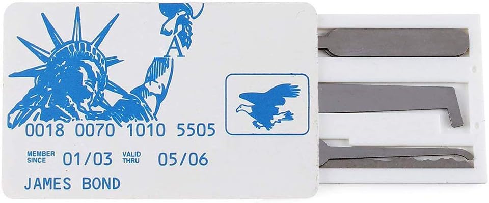 Lockmall ® Credit Card Style Lock Pick Set, Locksmith Tools Lock Pick for Training Practice, Beginner Lock Picking (Credit Card Style Lock Pick Set, White)