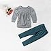 Sagton Toddler Kids Girls Outfit Clothes Warm Long Sleeve T-Shirt +Long Pants 1Set (4T) Gray