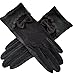 Flywife Women's Bridal Wedding Lace Gloves Derby Tea Party Gloves Victorian Gothic Costumes Gloves (Bowknot black)