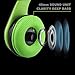Excelvan Folding Wireless Bluetooth LED Stereo Headphones Adjustable Headsets, FM Radio/ TF Card for iPhone All Android Smartphones PC Laptop MP3/MP4 Tablet Earphones,Green