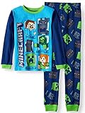 Generic Minecraft Boys Kids Children Toddler 2-Piece Thermal Pajama Sleep Set (6), Blue