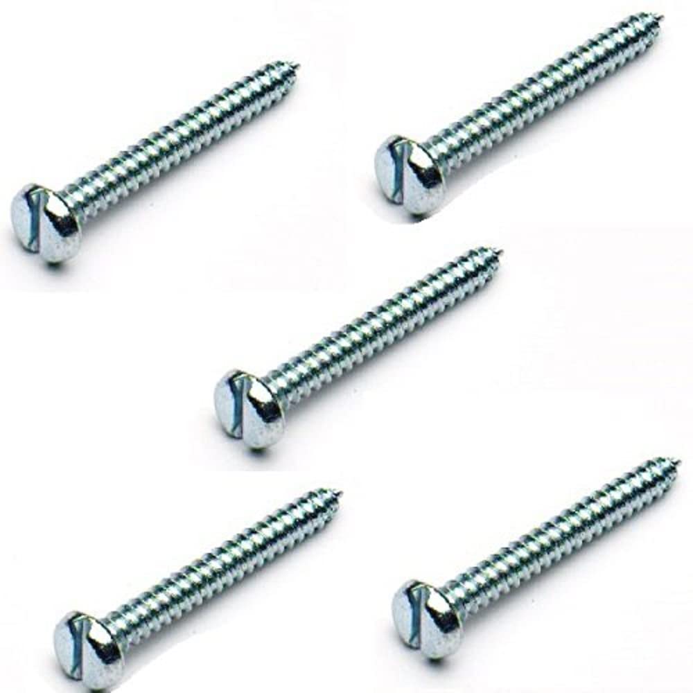 Merriway BH04310 (40 Pcs) BZP Hardened Slotted Pan Head Self Tapping Screw for Metal, 6 x 1-1/2 inch - Pack of 40 Pieces