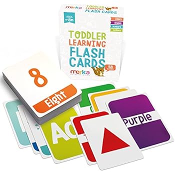 merka Educational Flash Cards Kids Flashcards Toddlers Set Letters Colors Shapes Numbers