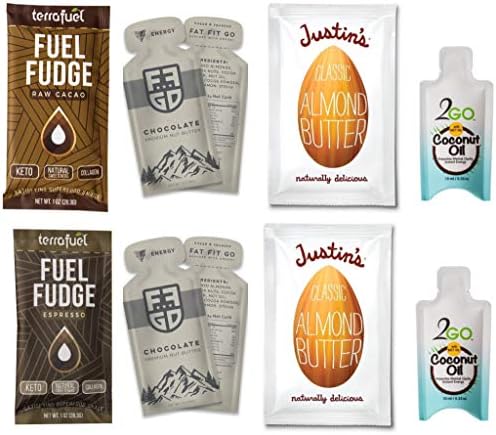 Keto Fat Bombs, Low Carb High Fat Dessert, and Macadamia & Almond Nut Butter Snack Sampler (Sampler Set, 8 Count)