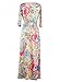 Afibi Womens Bohemian 3/4 Sleeve Faux Wrap Maxi Dress With Belt (X-Large, Design 4)