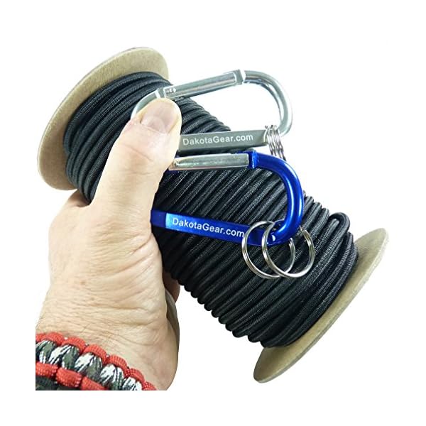 Shock-Cord-Marine-Grade-with-2-Carabiners-Knot-Tying-eBook-18-316-14-on-25-50-100-ft-Spools-6-Colors-Made-in-USA-Also-called-bungee-cord-stretch-cord-elastic-cord Shock-Cord-Marine-Grade-with-2-Carabiners-Knot-Tying-eBook-18-316-14-on-25-50-100-ft-Spools-6-Colors-Made-in-USA-Also-called-bungee-cord-stretch-cord-elastic-cord